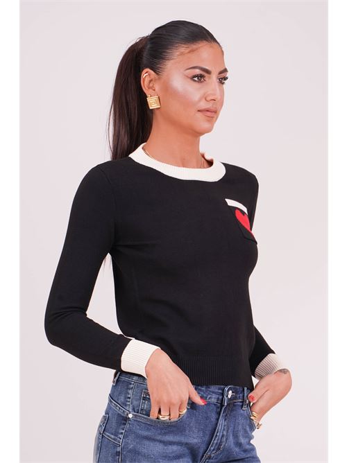 Maglia con cuore Try Me | 6023BLACK